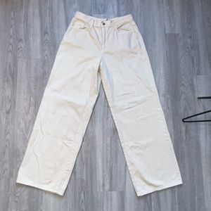 High-rise Wide-leg White Flare Jeans